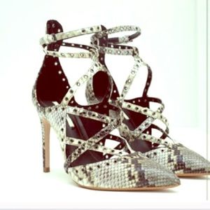 Zara criss cross snakeskin Pump ⚡️⚡️SALE⚡️⚡️